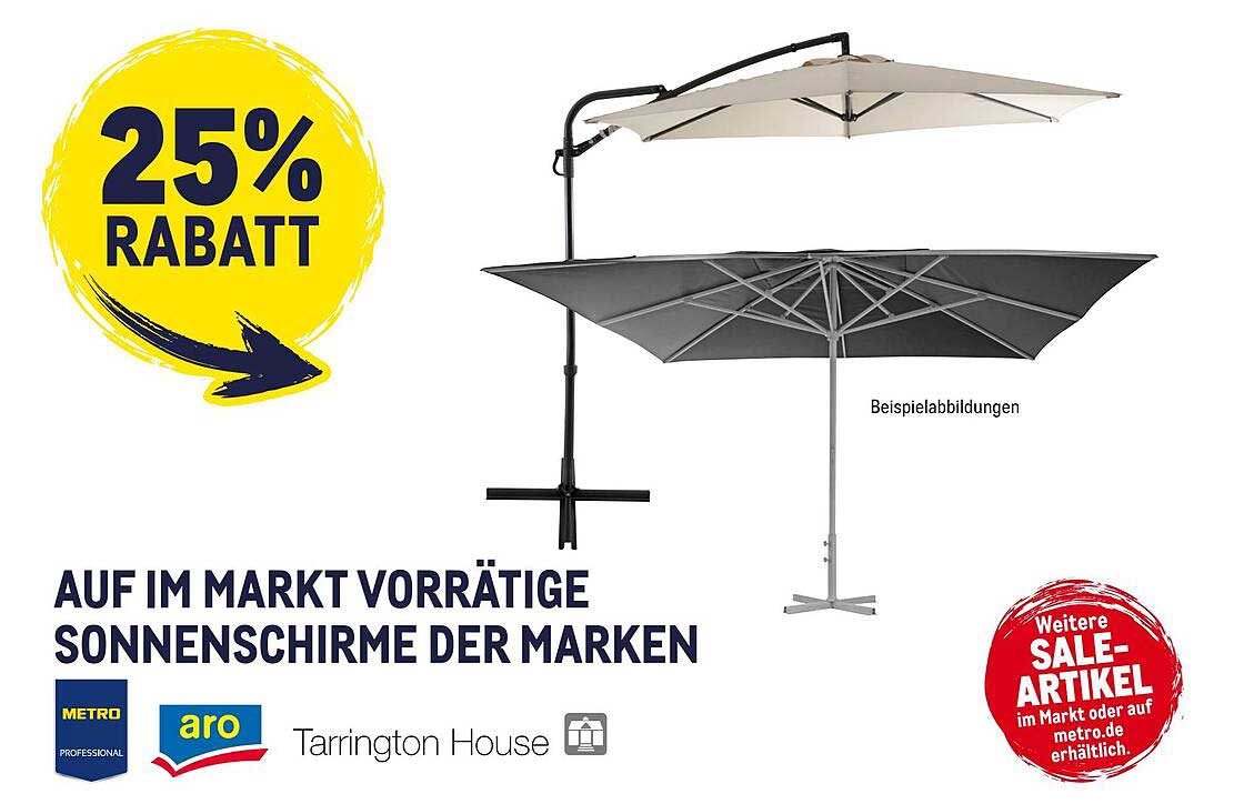 Sonnenschirme der Marken ARO und Tarrington House mit 25% Rabatt