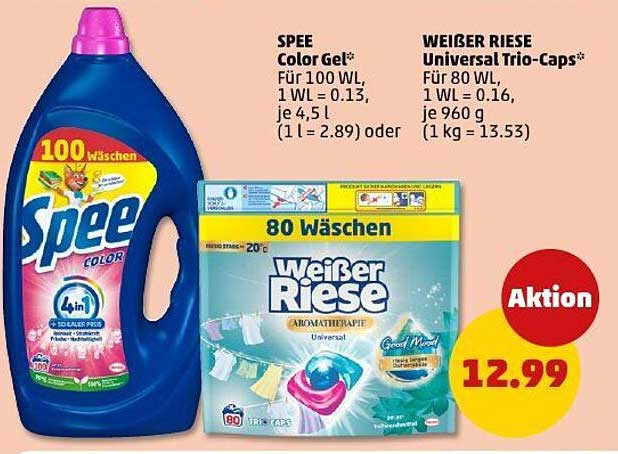 Spee Color Gel 4in1 und Weißer Riese Universal Trio-Caps - Aktion