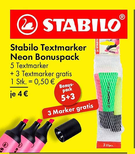 Stabilo Textmarker Neon Bonuspack