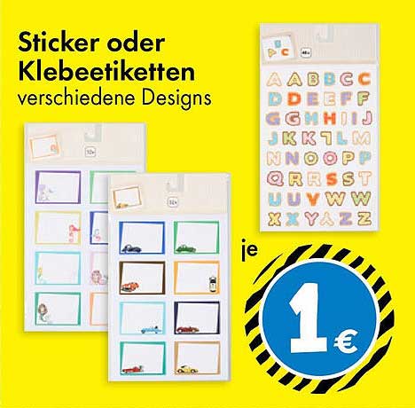 Sticker oder Klebeetiketten verschiedene Designs