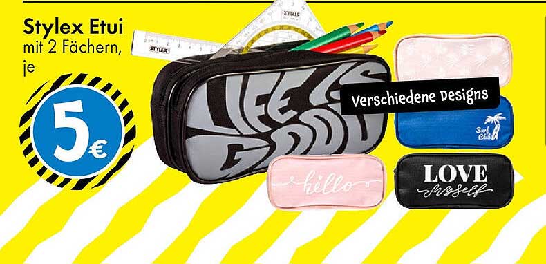 Stylex Etui mit 2 Fächern, je