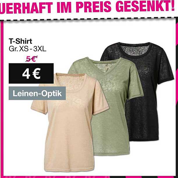 T-Shirt Gr. XS - 3XL - Leinen-Optik