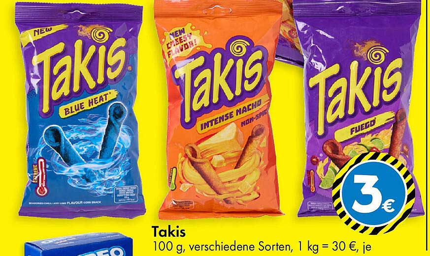 Takis – 100 g, verschiedene Sorten für nur 3 €
