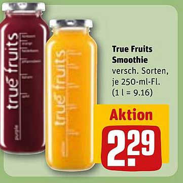 True Fruits Smoothie - Verschiedene Sorten, je 250-ml-Flasche