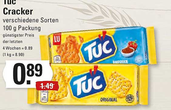 Tuc Cracker verschiedene Sorten 100 g Packung