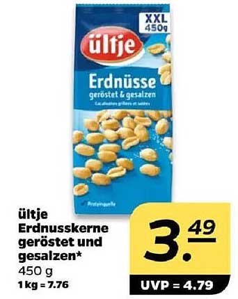 ülte Erdnüsse geröstet und gesalzen 450 g