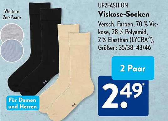 UP2FASHION Viskose-Socken - 2 Paar