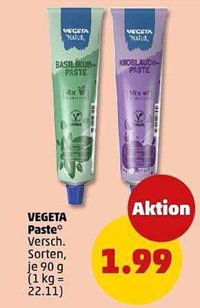 VEGETA Paste - Basilikum- und Knoblauchpaste, je 90 g (Aktion)