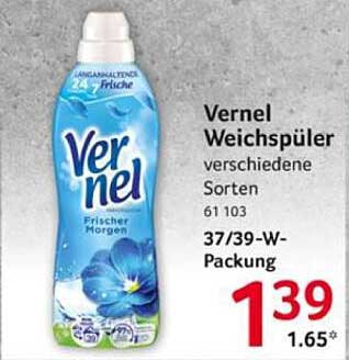 Vernel Weichspüler verschiedene Sorten 37/39-W-Packung