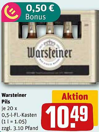 Warsteiner Pils 20 x 0,5 l-Flaschen