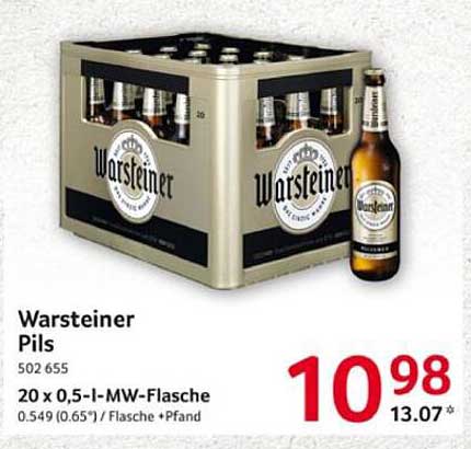 Warsteiner Pils - 20 x 0,5 l MW-Flasche