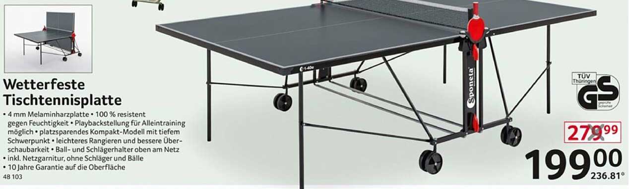 Wetterfeste Tischtennisplatte