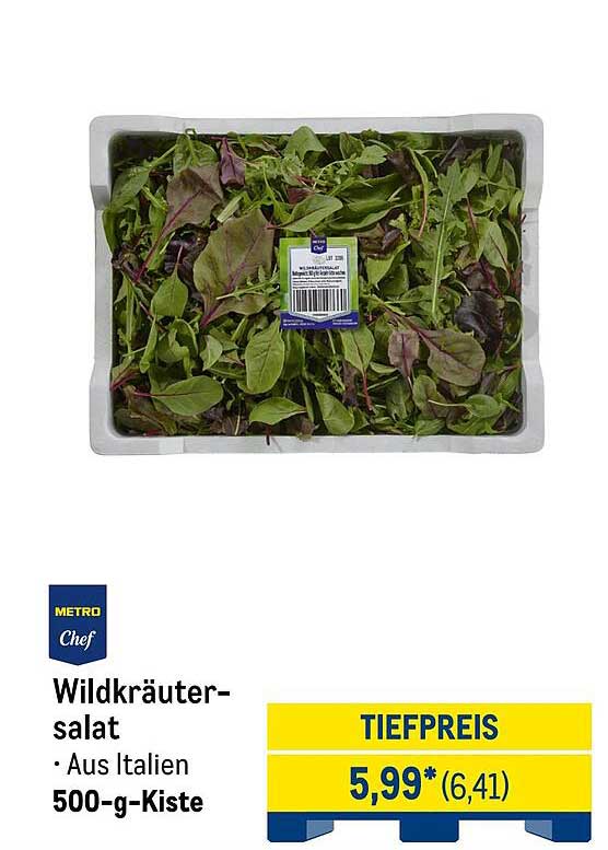 Wildkräutersalat - 500-g-Kiste aus Italien