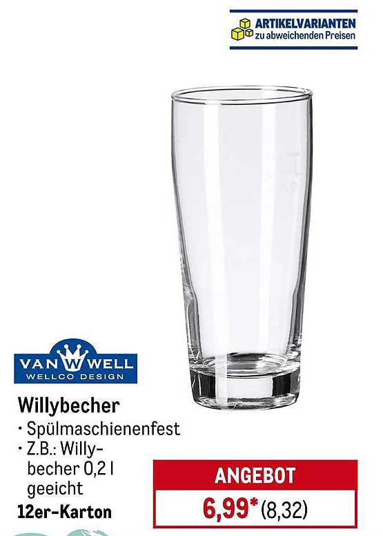 Willybecher - Spülmaschinenfest im 12er-Karton