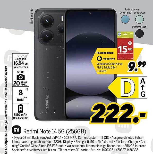 Xiaomi Redmi Note 14 5G (256GB) - Das Smartphone für den modernen Alltag