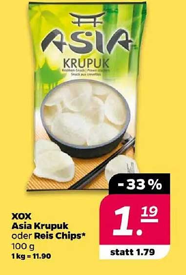 XOX Asia Krupuk oder Reis Chips* 100 g