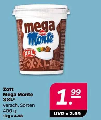Zott Mega Monte XXL, 400 g - Verschiedene Sorten