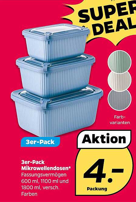 3er-Pack Mikrowellendosen