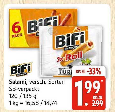 Bifi Salami, verschiedene Sorten - SB-verpackt (120/135 g)