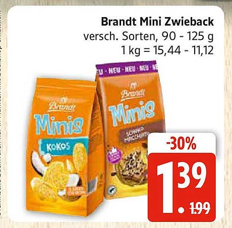 Brandt Mini Zwieback, verschiedene Sorten, 90 - 125 g