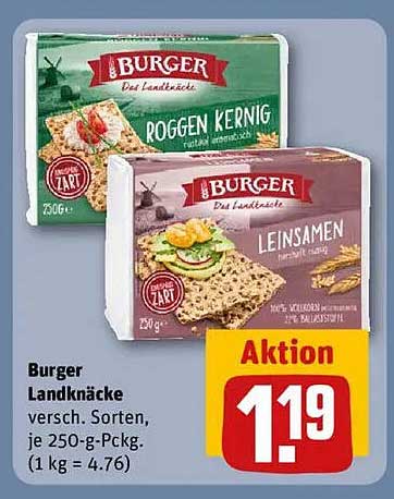 Burger Landknäcke - Verschiedene Sorten