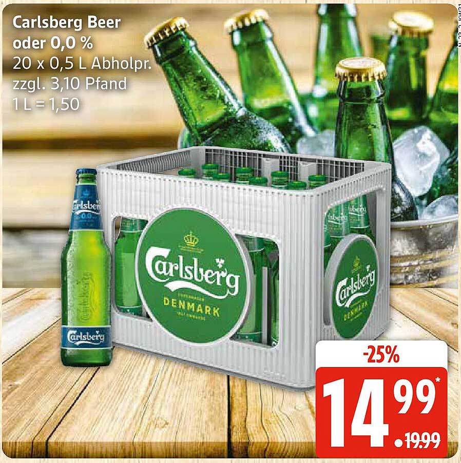 Carlsberg Beer oder 0,0 % 20 x 0,5 L Abholpr.