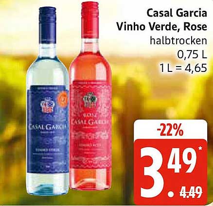 Casal Garcia Vinho Verde, Rose halbtrocken 0,75 L