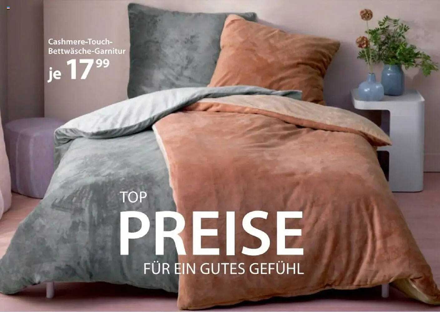 Cashmere-Touch Bettwäsche-Garnitur je 17,99