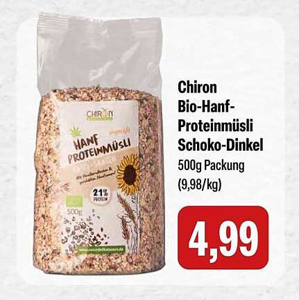 Chiron Bio-Hanf-Proteinmüsli Schoko-Dinkel 500g
