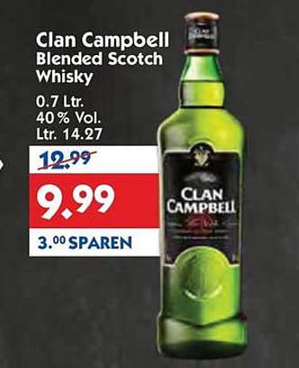 Clan Campbell Blended Scotch Whisky 0.7 Ltr.