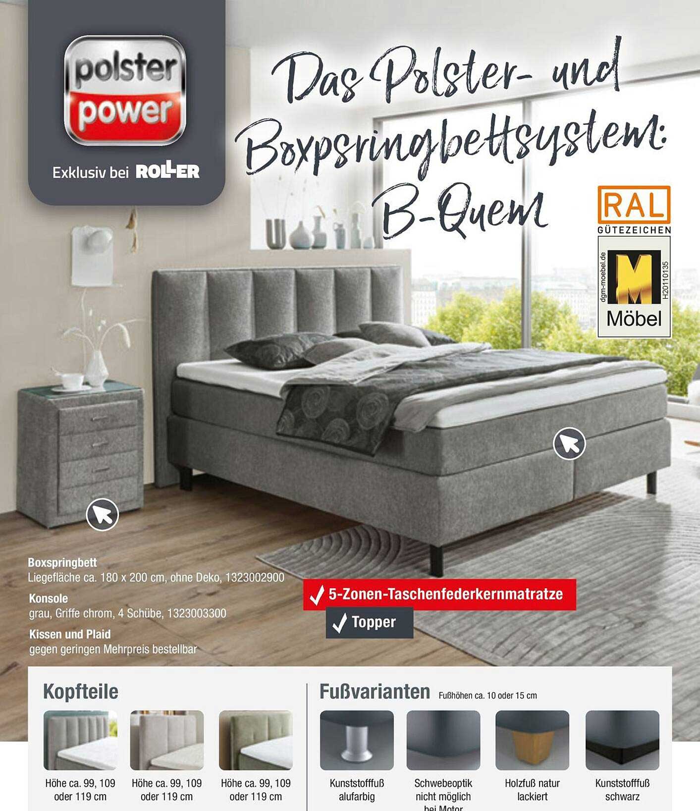 Das Polster- und Boxspringbettsystem: B-Quem