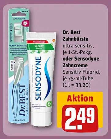 Dr. Best Zahnbürste ultra sensitiv oder Sensodyne Zahnpasta