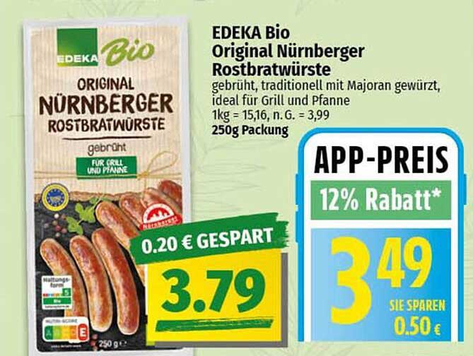 EDEKA Bio Original Nürnberger Rostbratwürste