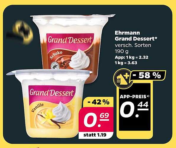 Ehrmann Grand Dessert 190 g - verschiedene Sorten