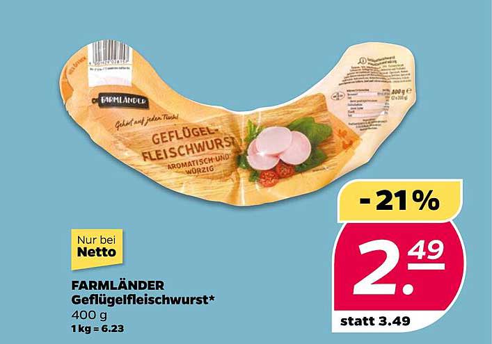 FARMLÄNDER Geflügel Fleischwurst 400 g
