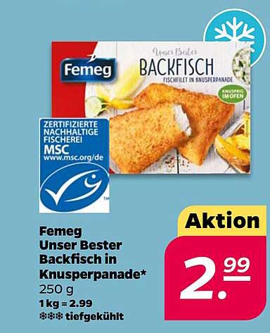 Femeg Unser Bester Backfisch in Knusperpanade 250 g