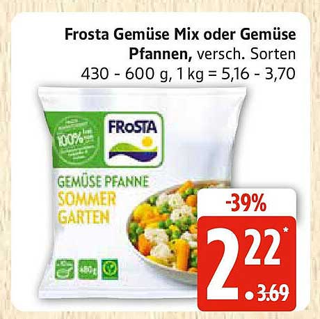 Frosta Gemüse Mix oder Gemüse Pfannen, verschiedene Sorten 430 - 600 g