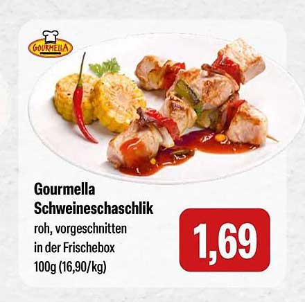 Gourmella Schweineschaschlik roh, vorgeschnitten in der Frischebox