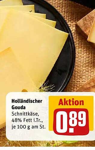 Holländischer Gouda, Schnittkäse, 48% Fett i.Tr.