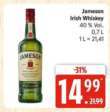 Jameson Irish Whiskey 0,7 L