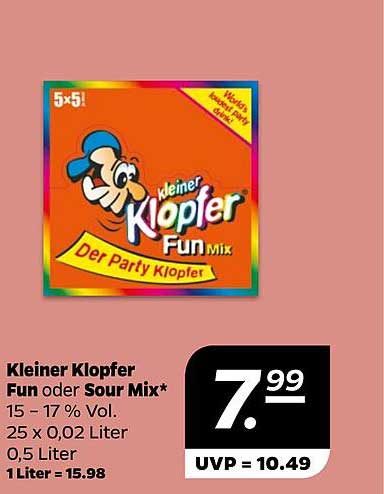 Kleiner Klopfer Fun oder Sour Mix 5x5 - Der Party Klopfer