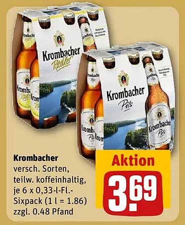 Krombacher Sixpack (versch. Sorten, teilw. koffeinhaltig)