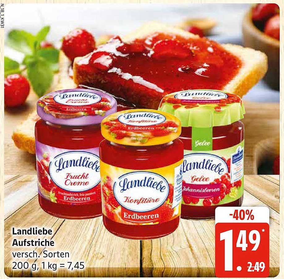 Landliebe Aufstriche - verschiedene Sorten