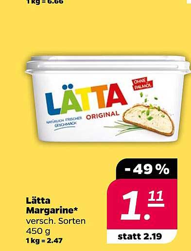 LÄTTA Margarine 450 g - jetzt nur 1,11 €