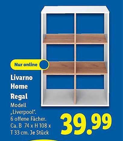 Livorno Home Regal Modell 'Liverpool' mit 6 offenen Fächern