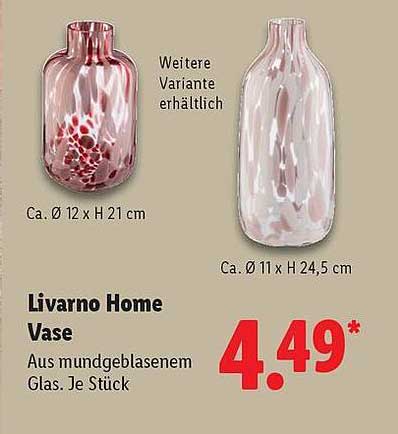 Livorno Home Vase aus mundgeblasenem Glas