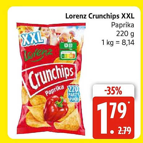 Lorenz Crunchips XXL Paprika 220 g