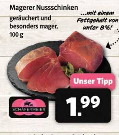 Magerer Nußschinken geräuchert und besonders mager, 100 g