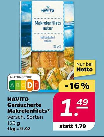 NAVITO Geräucherte Makrelenfilets 125 g - jetzt im Angebot!