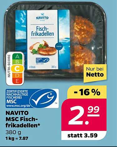 NAVITO MSC Fischfrikadellen 380 g